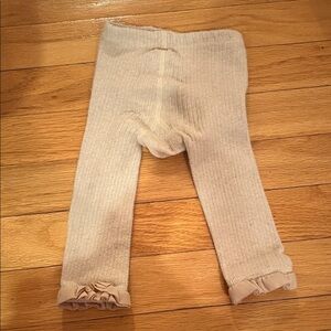 Ruffle Butts Cream Ribbed Leggings